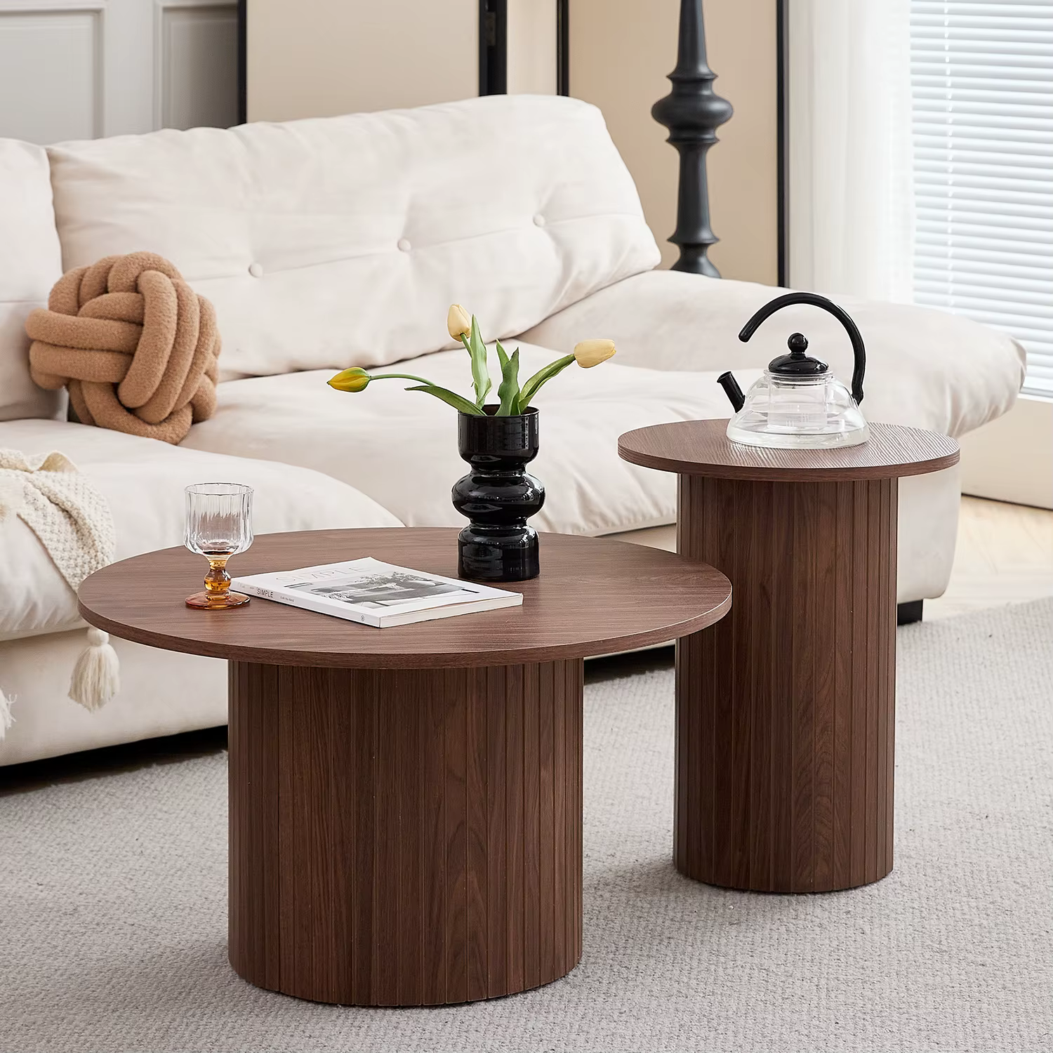Solna Coffee Table Set – Walnut finish