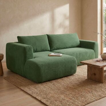 Arendal Corner Sofa – Left Facing – 4 Seater – Green Corduroy